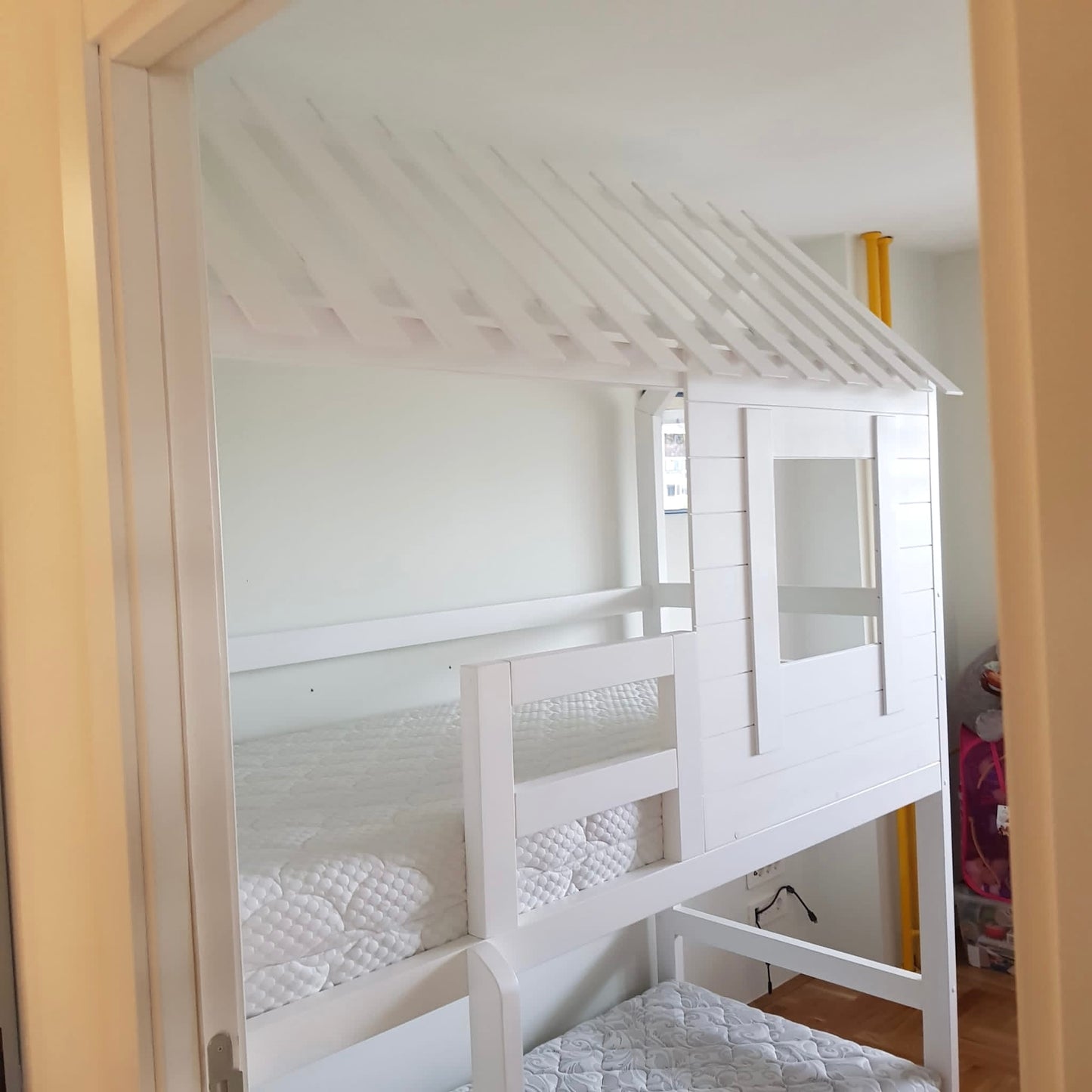 Dečiji kućica krevet na sprat sa merdevinama AURORA