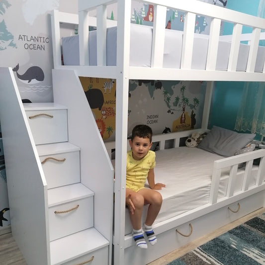 Dečiji krevet na sprat sa stepenicama fiokama ALANA