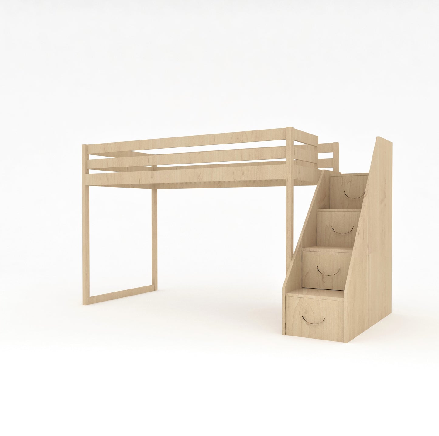 Dečiji krevet na sprat sa stepenicama fiokama HUGO