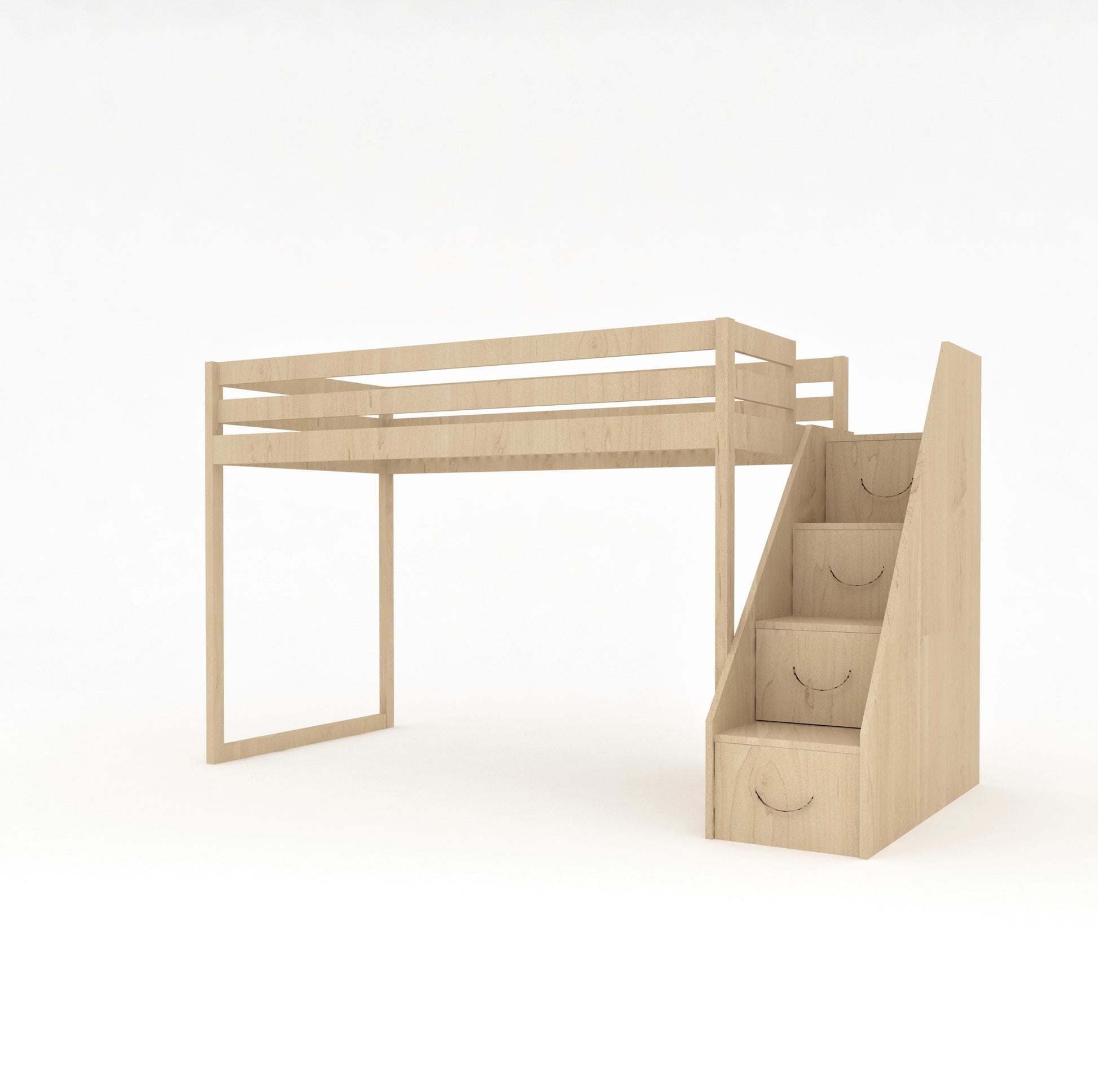 Dečiji krevet na sprat sa stepenicama fiokama HUGO