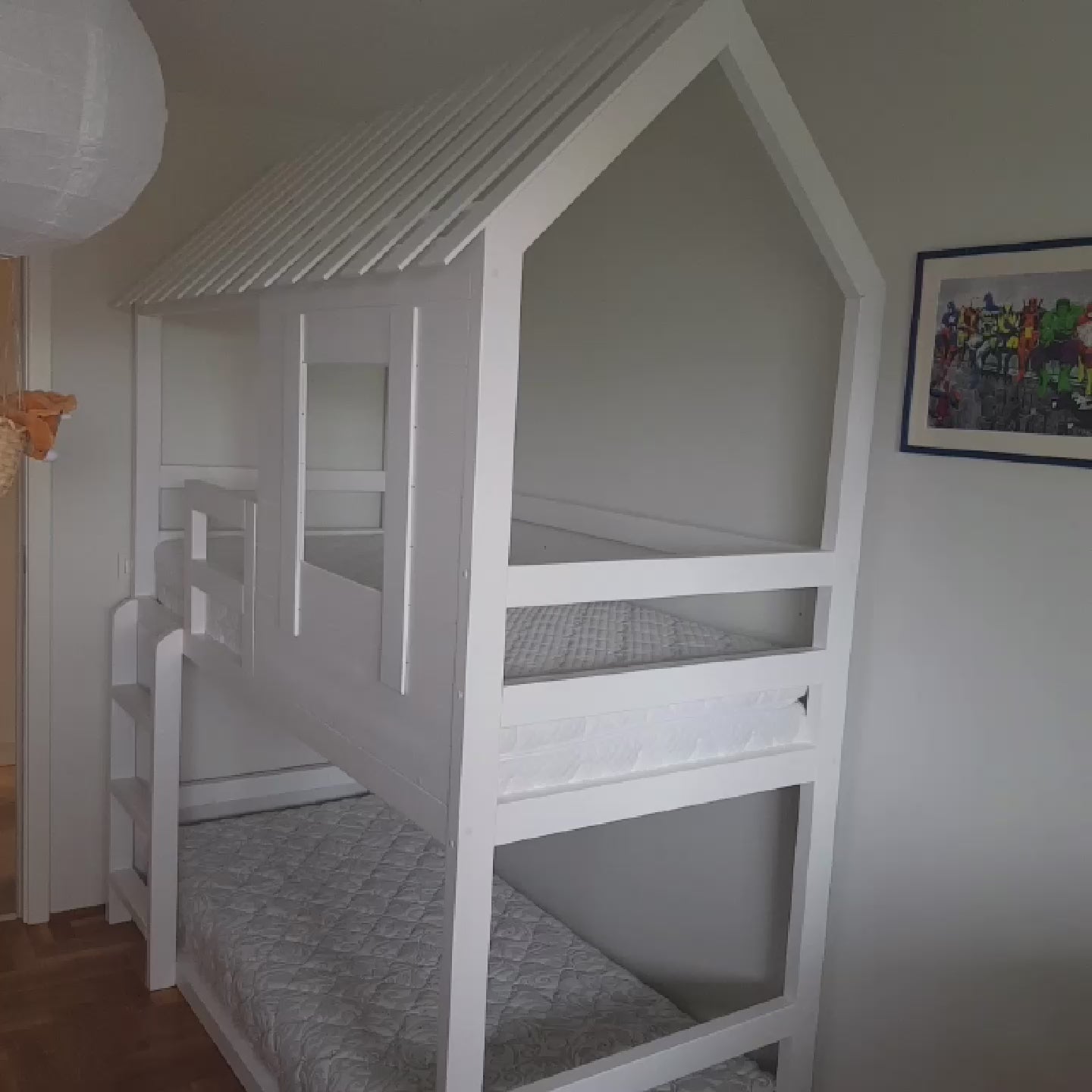 Dečiji kućica krevet na sprat sa merdevinama AURORA